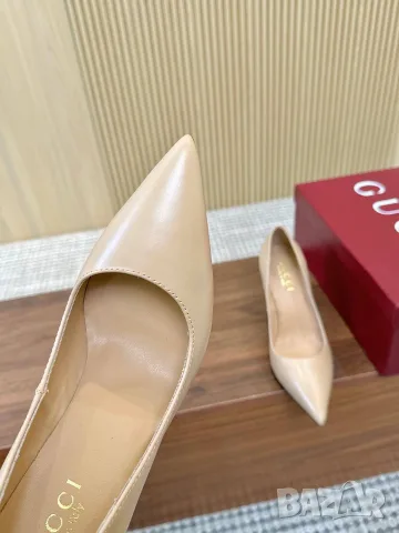 Gucci Leather Pumps – Nude Beige, снимка 5 - Дамски обувки на ток - 55417734