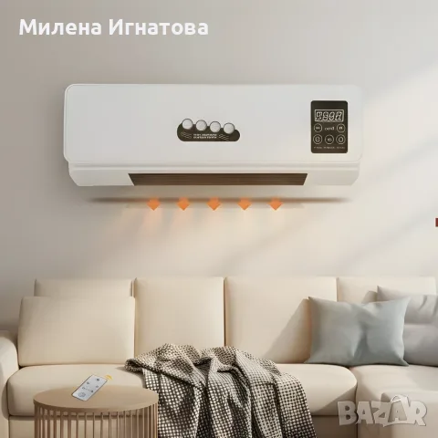Стенен PTC отоплител и вентилатор LX-333 – 1800W, дистанционно управление и таймер, снимка 2 - Вентилатори - 55437217