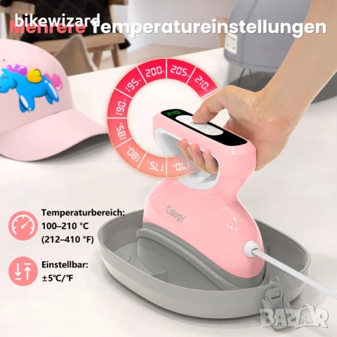 Мини термопреса за шапки и каскети с максимална температура 210℃ с кръгла основа НОВА, снимка 5 - Друга електроника - 54528500