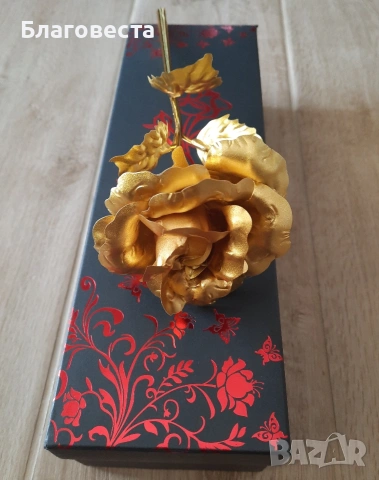 Вечна златна роза- 24K Gold , снимка 3 - Романтични подаръци - 55009283