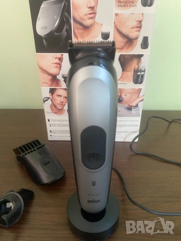 Тример за лице/коса/тяло Braun с Гаранция - MGK7420 10in1 , сив, снимка 4 - Тримери - 55070750