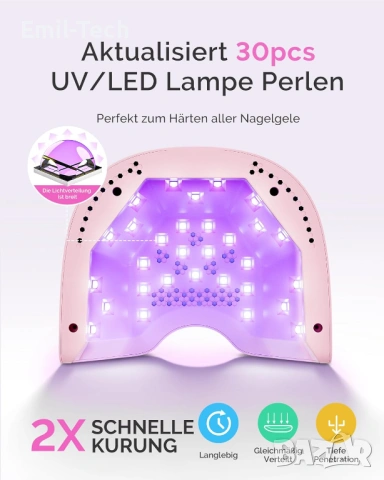 UV/LED лампа за маникюр MelodySusie 24W + подарък козметична чантичка, снимка 5 - Други - 54752246