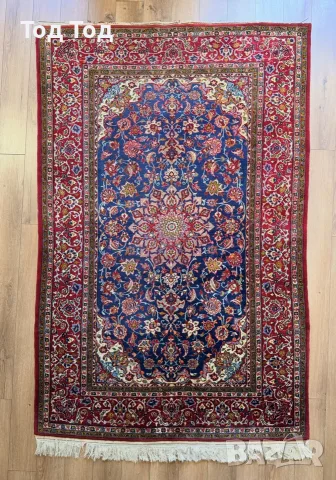 Персийски килим Исфахан , снимка 10 - Килими - 55608222