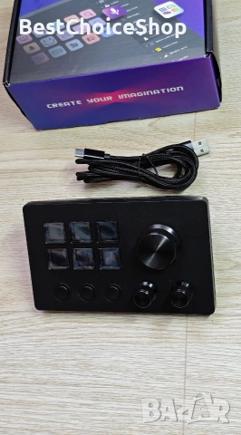 Basicolor N3 Stream Controller Deck с 6 LCD макро клавиша, 3 бутона и 3 копчета - програмируем, снимка 4 - Други игри и конзоли - 55166897