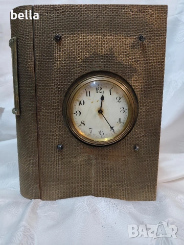 Антикварен френски часовник Junghans в масивен бронзов корпус „Книга“ (6 кг)