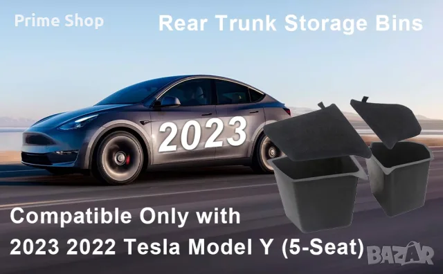 Водоустойчиви странични органайзери за багажник на Tesla Model Y 2022-2024 с капак, к-кт ляв и десен, снимка 3 - Аксесоари и консумативи - 55461858