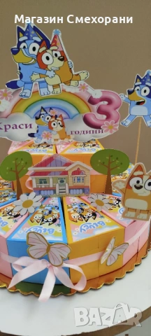 Картонена торта Бинго и блуе, снимка 2 - Декорация за дома - 54151875