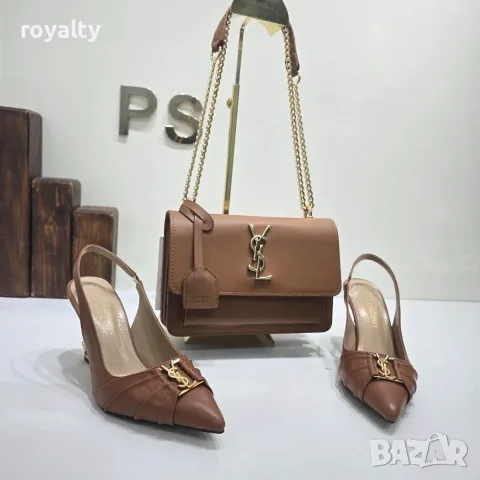 Yves Saint Laurent Нови Дамски Обувки на Ток + Чанта Различни Цветове YSL, снимка 3 - Дамски обувки на ток - 55590809