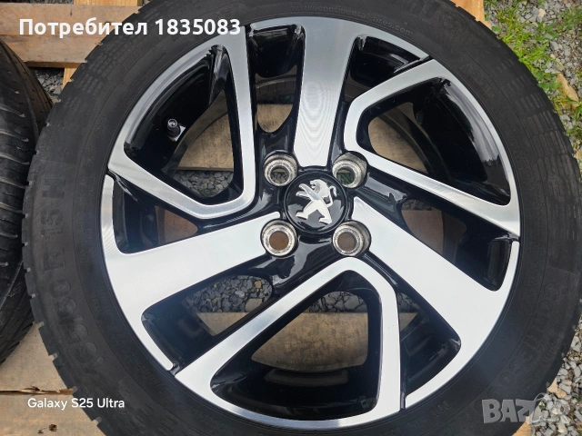 Лети джанти 15ки 4х100 Peugeot, Toyota + летни гуми 165/60/15 Continental, снимка 6 - Гуми и джанти - 54839582