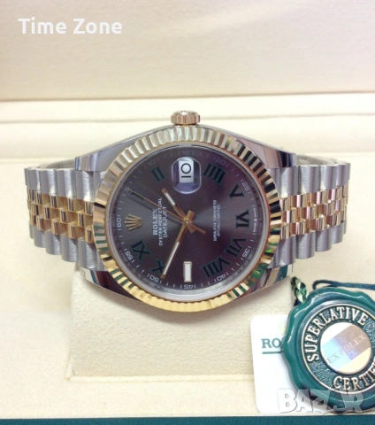 Rolex Datejust 41mm Two Tone Yellow Gold Wimbledon Dial Automatic Различни Варианти, снимка 5 - Мъжки - 54051574