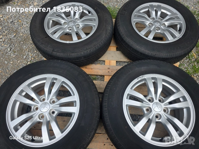 Лети джанти 16ки 5х114.3 Mitsubishi + летни гуми 215/70/16 Yokohama, снимка 2 - Гуми и джанти - 54822211
