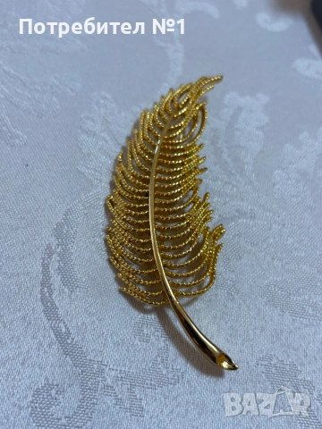 винтидж брошка Monet Feather