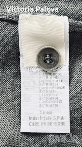 Оригинален пуловер ARMANI COLLEZIONI om 100% Естра фин Меринос (Размер XXL / 58) - Зелена Маслина, снимка 9 - Блузи - 55409905