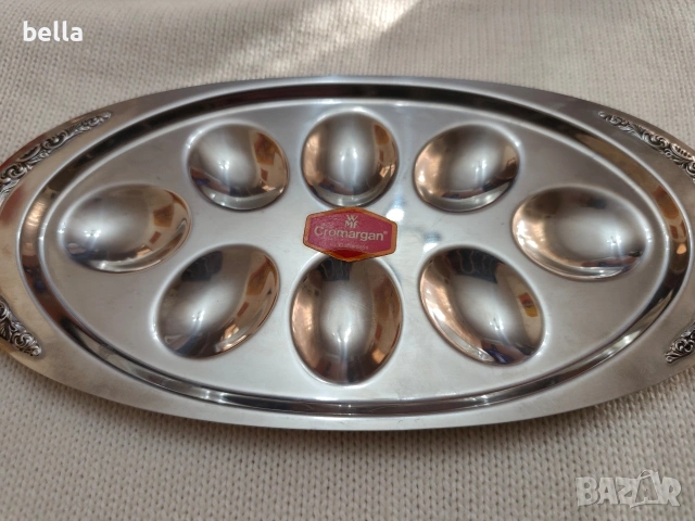 Винтидж плато за яйца WMF Cromargan Germany, снимка 2 - Други - 54305196