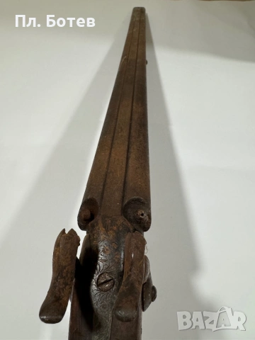 Стара двуцевна капсулна пушка, снимка 5 - Антикварни и старинни предмети - 54140081