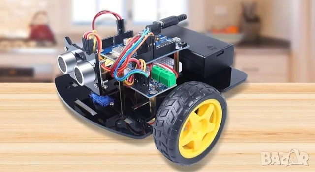 Ардуино 2-S, 2WD Car Kit Wifi Board Control by Mobile Ultrasonic+eM ( нова стока ), снимка 3 - Друга електроника - 54901043