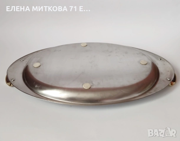 Голям овален поднос от неръждаема стомана-с лека дълбочина, снимка 6 - Аксесоари за кухня - 54392506