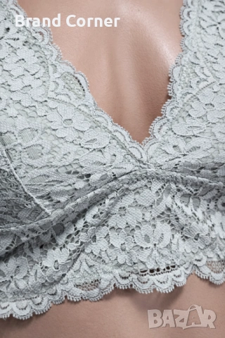Дантелен сутиен Hunkemöller в нежен ментов цвят – размер M, снимка 3 - Бельо - 54539039