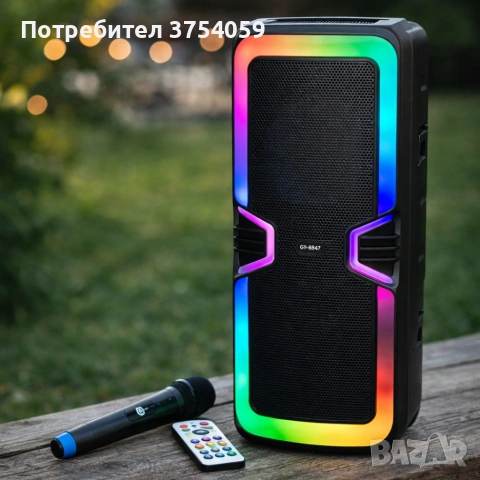 Bluetooth караоке тонколона GY-8847 с Led осветление, снимка 3 - Тонколони - 55179364