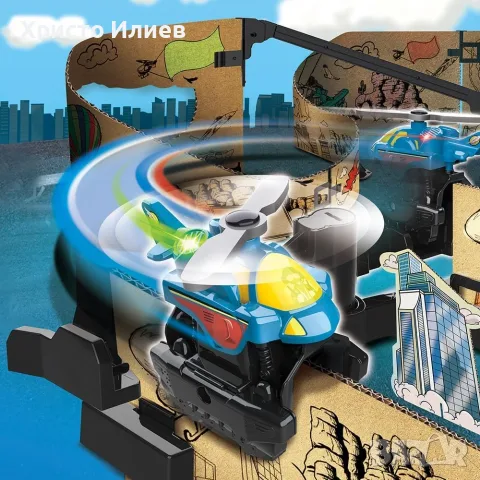 Състезателна писта Vtech с хеликоптер, снимка 8 - Коли, камиони, мотори, писти - 55440881
