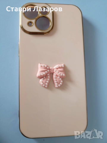 Нов силиконов дамски кейс за Apple iPhone 15, iPhone 14 - розов цвят, снимка 2 - Калъфи, кейсове - 54550560