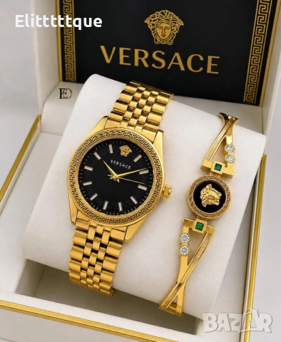 дамски комплект часовник и гривна Versace , снимка 3 - Луксозни - 54994291