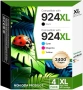 Нови Съвместими касети HP 924XL 4 цвята с чип OfficeJet Pro 8122 8132 принтер тонер мастило печат, снимка 1