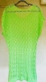 Ефектна памучна плажна рокля- туника цвят лайм  CROCHET , снимка 8