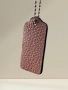Authentic Coach Leather Hangtag Bag Charm Brown Pebbled Leather, снимка 2