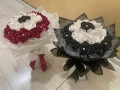 Вечен букет от 19 сатенени рози за всеки повод, снимка 1