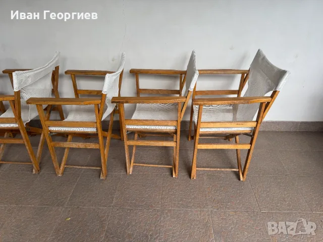 Градински сгъваеми дървени столове 5бр , снимка 18 - Столове - 55423727