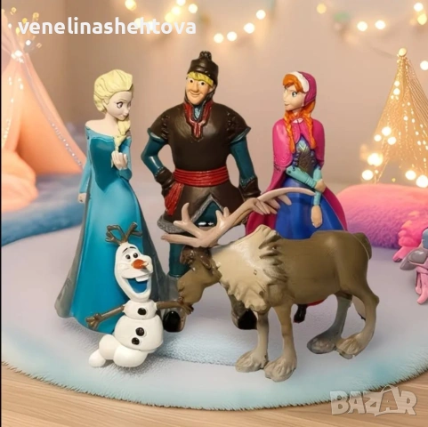 Комплект 5 броя фигурки Елза Анна Олаф за декорация на торта , снимка 3 - Други - 54094984