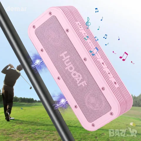 HiPoqAF водоустойчива Bluetooth колонка розова с магнитно закрепване 100 W Peak, IPX7, 30 часа, снимка 2 - Тонколони - 55499149