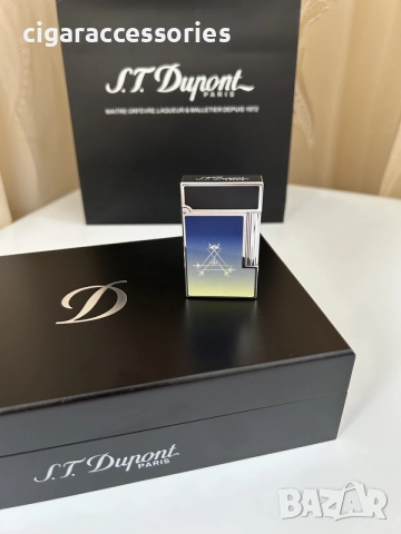 Запалка S.T. Dupont Ligne 2 Montecristo Dark Blue - отлично състояние, двоен пламък, снимка 2 - Запалки - 55251321