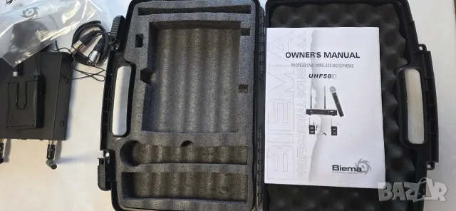 Безжичен микрофон Biema UHF58II. Неразличим от нов, снимка 7 - Микрофони - 55308607