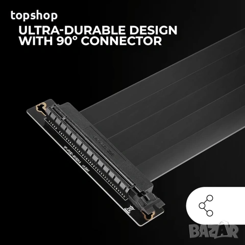 Чисто нов Удължителен Кабел за Вертикален Монтаж на Видеокарта Mars Gaming MCA-PCIE40 Riser Cable PC, снимка 3 - Кабели и адаптери - 54985857