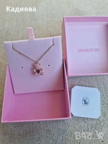 Ново Колие Swarovski - Bear, Pink, 18K rose gold finish, снимка 2 - Колиета, медальони, синджири - 55335594