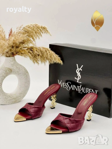 Yves Saint Laurent Нови Дамски Чехли на Ток YSL Различни Цветове , снимка 6 - Чехли - 54621378