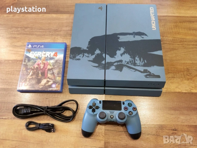 Колекционерски PS4 Fat 1TB Uncharted Limited Edition + Джойстик и Игра, снимка 3 - PlayStation конзоли - 55000704