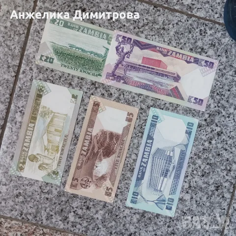 замбия лот 1986г -чисто нови =10.00 €, снимка 4 - Нумизматика и бонистика - 55657668