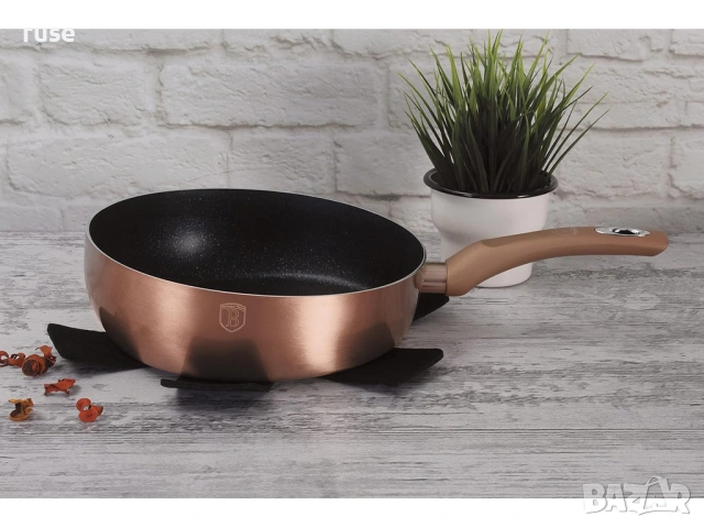 НОВИ! Тиган за сотиране 26см Berlinger Haus индукция асиметричен тиган , снимка 6 - Съдове за готвене - 53988223