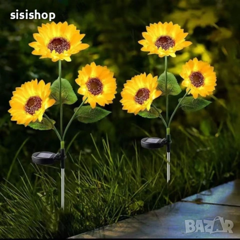 Декоративна градинска лампа „Троен Слънчоглед“ – Соларно осветление 4993