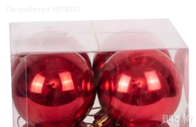 Комплект от 6 броя коледни топки, 4 см., снимка 4 - Коледни подаръци - 55439133