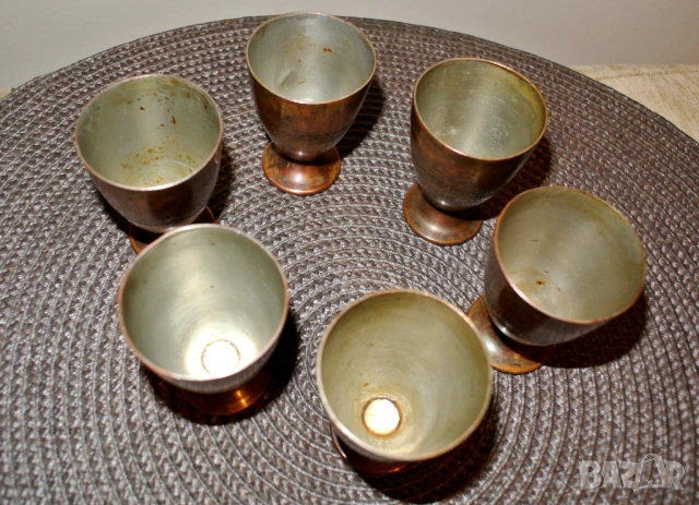 Медни чаши за ракия 50мл, снимка 6 - Антикварни и старинни предмети - 54342768