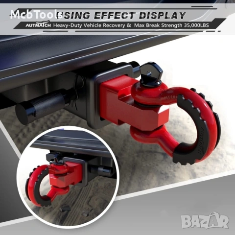 Шегел за квадратен теглич 2″ с D-Ring 3/4″ с заключващ щифт 8т, снимка 4 - Аксесоари и консумативи - 54159582