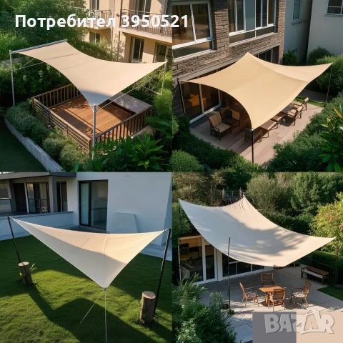 Водоустойчива UV тента за плътна сянка, Големи размери, сенник за градина тераса заведение басейн, снимка 3 - Градински мебели, декорация  - 55076287