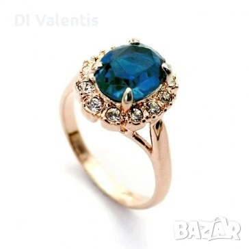 💍 24K Златно Покритие ✨️Дамски Пръстени 💍с Циркон💎 – Зелен, Син, Червен | Лимитирана Серия ⚜️✨️, снимка 12 - Пръстени - 54512901
