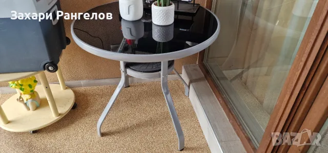 🌿 Градинска/Балконска маса със закалено стъкло – Ø80 см, снимка 7 - Маси - 55324565