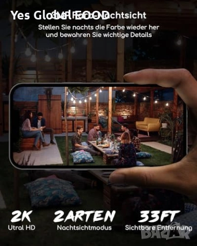 2 бр WiFi камери COOAU 2K нощно цветно PIR, снимка 4 - Друга електроника - 54299892