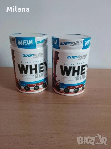 2 х Протеин Everbuild Ultra Premium Whey Build (Шоколад / Шоколад и Лешник) – Чисто Нови, Запечатани